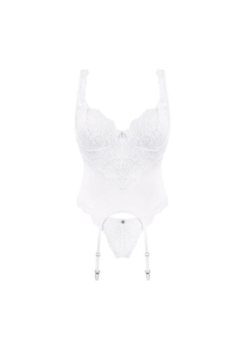 Bielizna-Amor Blanco gorset i stringi biały S/M Obsessive - Amocarat Sp. z o.o.