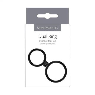 Pierścień- Me You Us Dual Ring Cock Ring Black ABS - Intimate Distribution (dystrybutor)
