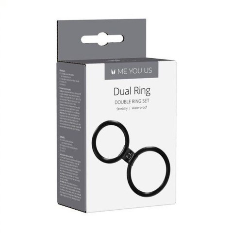 Pierścień- Me You Us Dual Ring Cock Ring Black ABS - Intimate Distribution (dystrybutor)