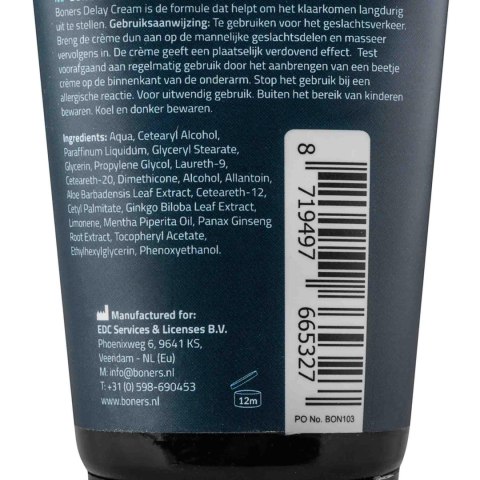Boners - Delay Cream 100 ml ONE-DC B.V.