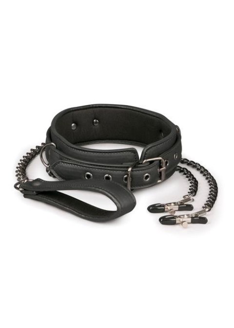 Wiązania-Leather Collar With Nipple Chains ONE-DC B.V.