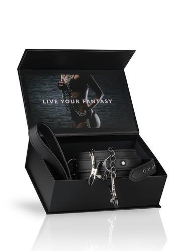 Wiązania-Leather Collar With Nipple Chains ONE-DC B.V.