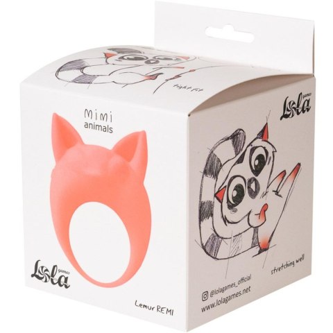 Pierścień- Vibrating Cockring MiMi Animals Lemur Remi Orange Intimate Distribution