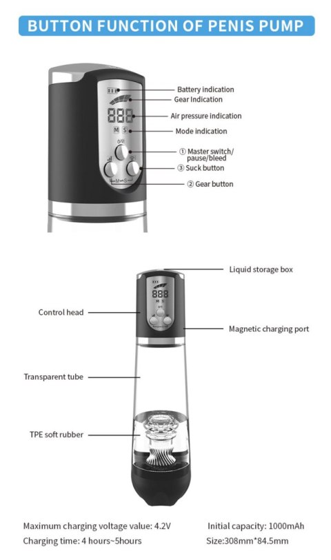 Pompka- LUXURY PUMP, PREMIUM RECHARGEABLE AUTOMATIC WATERPROOF PUMP Boys of Toys Sp. z o.o.