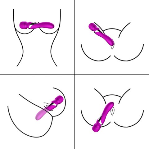 Stymulator-Silicone Dual Massager USB 7+7 Function Purple Boys of Toys Sp. z o.o.