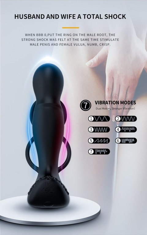 Wibrator-Silicone Massager 7 Function and Heating Function, Black Boys of Toys Sp. z o.o.