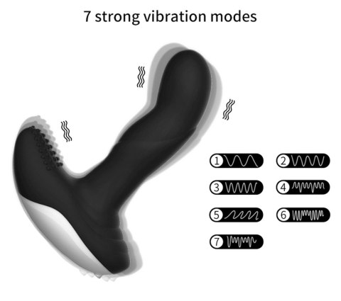 Wibrator-Silicone Massager USB 7 Function + Pulsator / Heating BLACK Boys of Toys Sp. z o.o.