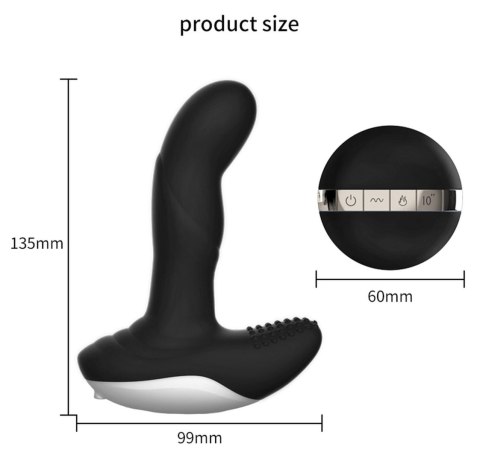 Wibrator-Silicone Massager USB 7 Function + Pulsator / Heating BLACK Boys of Toys Sp. z o.o.