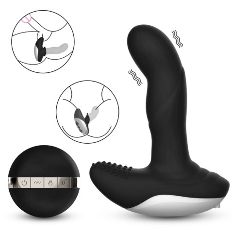 Wibrator-Silicone Massager USB 7 Function + Pulsator / Heating BLACK Boys of Toys Sp. z o.o.