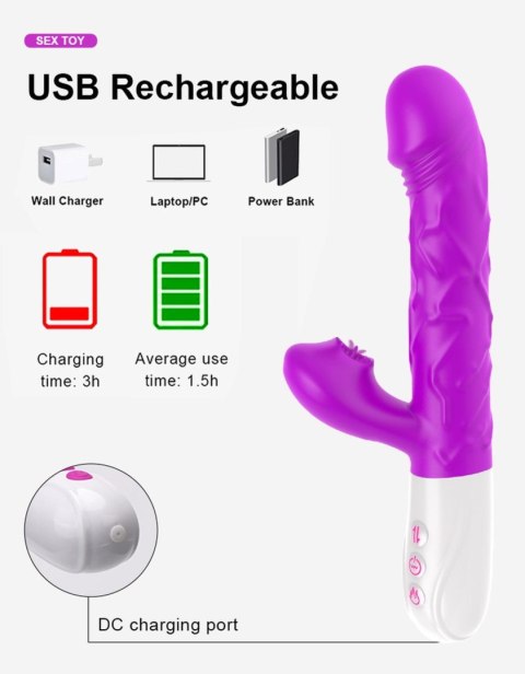 Wibrator- SiliconeTongue Vibrator, USB 10 Function Boys of Toys Sp. z o.o.