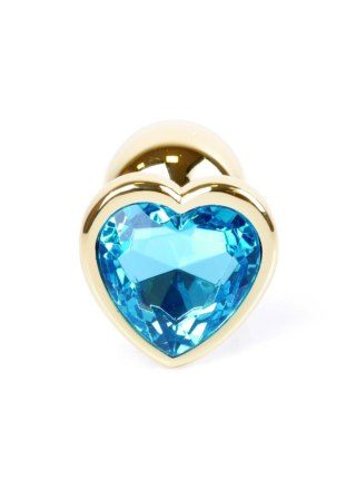 Plug-Jewellery Gold Heart PLUG- Light Blue Boys of Toys Sp. z o.o.