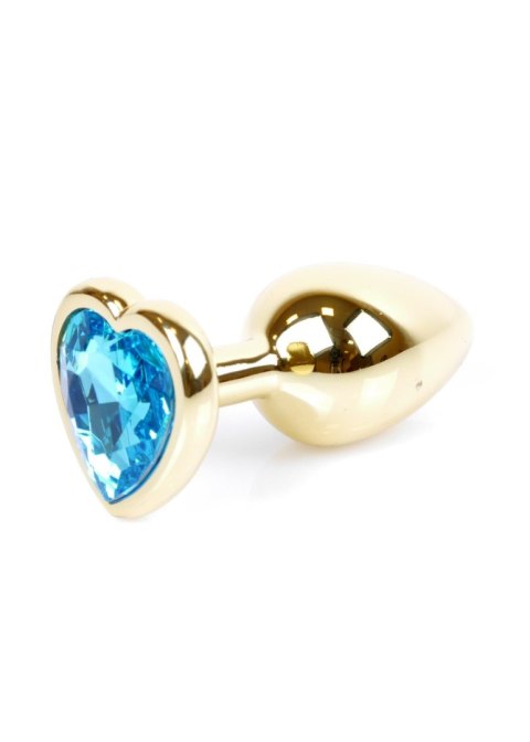 Plug-Jewellery Gold Heart PLUG- Light Blue Boys of Toys Sp. z o.o.