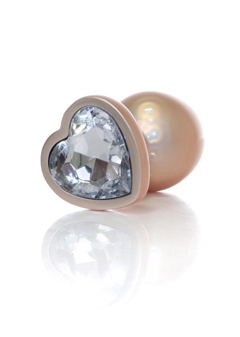 Plug-Jewellery Pearl Gold Heart PLUG- Clear L Boys of Toys Sp. z o.o.