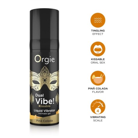 DUAL VIBE! PINA COLADA KISSABLE LIQUID VIBRATOR - 15 ML Orgie - BEAUTYENIGMA LDA