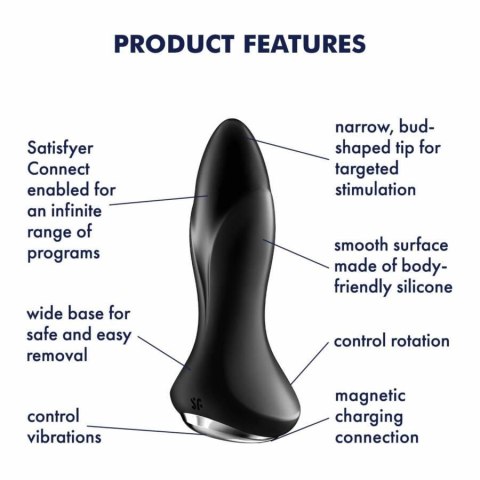 Plug-Vibrator Rotation Plug 1 Connect App (Black) Satisfyer - Triple A Marketing GmbH