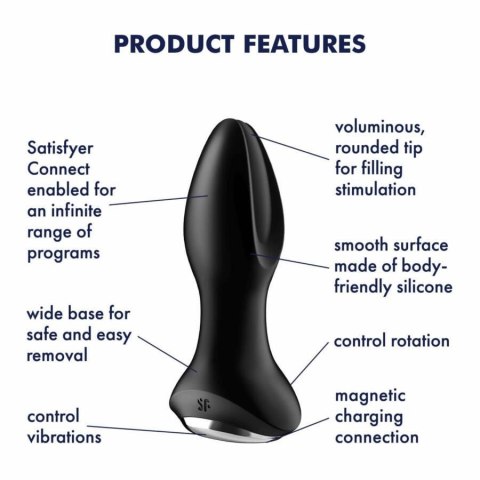 Plug-Vibrator Rotation Plug 2 Connect App (Black) Satisfyer - Triple A Marketing GmbH
