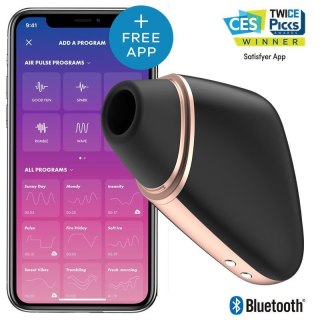 Wibrator - Love Triangle Air Pulse Stimulator + Vibration Black Satisfyer - Triple A Marketing GmbH