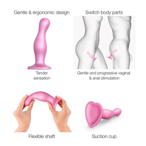 DILDO PLUG CURVY METALLIC SUGAR PINK- S DORCELl - Lovely Planet