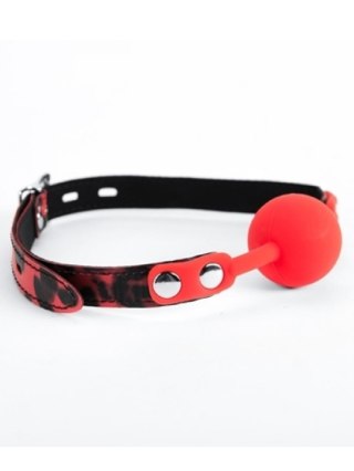Red Silicone Ball Gag Leopard Argus - Boys of Toys Sp. z. o.o. (dystrybutor)