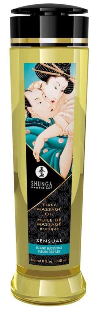 Massage Oil Sensual ISLAND BLOSSOMS Shunga - EAU ZONE