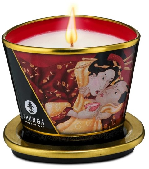 Massage Candle Strawberry Sparkling Wine Shunga - EAU ZONE