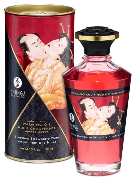 Warming Oil Sparkling Strawberry Wine Shunga - EAU ZONE