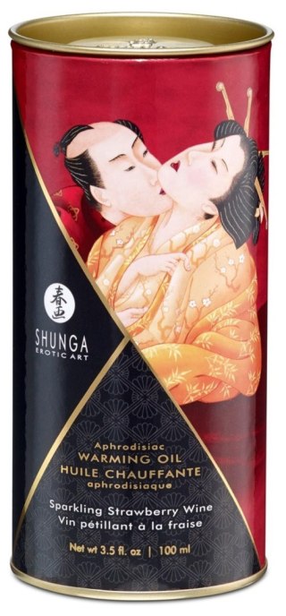Warming Oil Sparkling Strawberry Wine Shunga - EAU ZONE