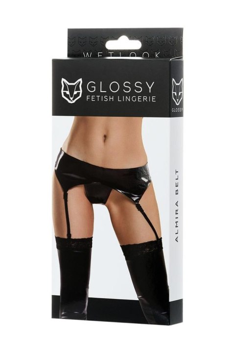 Glossy belt for stockings and panties ALMIRA - black L GLOSSY - Boys of Toys Sp. z o.o. (dystrybutor)