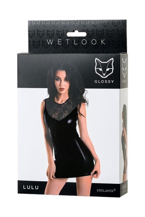Wetlook black dress LULU - black L GLOSSY - Boys of Toys Sp. z o.o. (dystrybutor)
