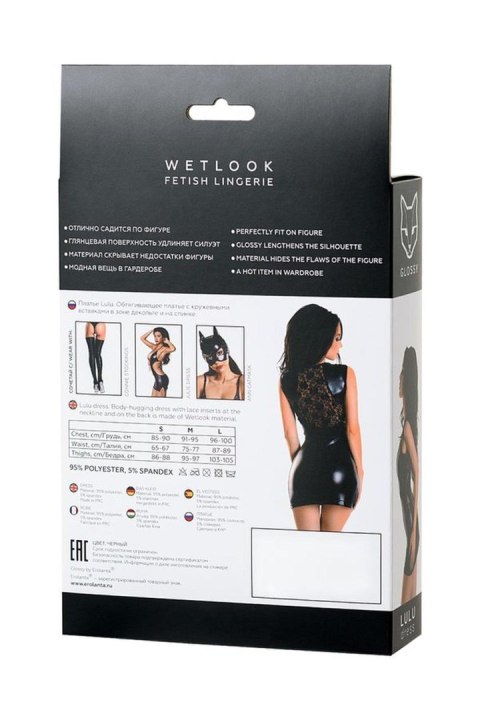 Wetlook black dress LULU - black L GLOSSY - Boys of Toys Sp. z o.o. (dystrybutor)
