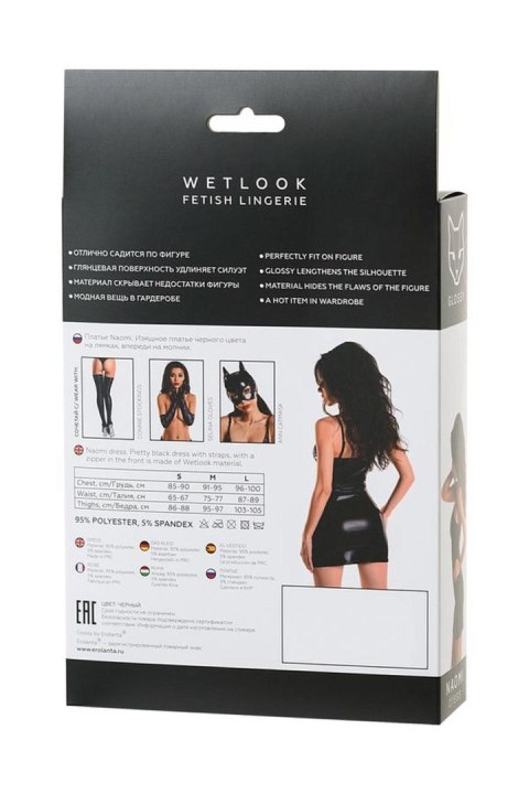 Wetlook black dress NAOMI - black L GLOSSY - Boys of Toys Sp. z o.o. (dystrybutor)