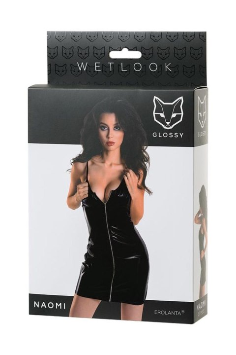 Wetlook black dress NAOMI - black M GLOSSY - Boys of Toys Sp. z o.o. (dystrybutor)