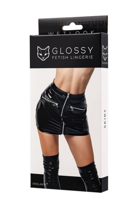 Glossy Billie, skirt, wetlook, black, L GLOSSY - Boys of Toys Sp. z o.o. (dystrybutor)