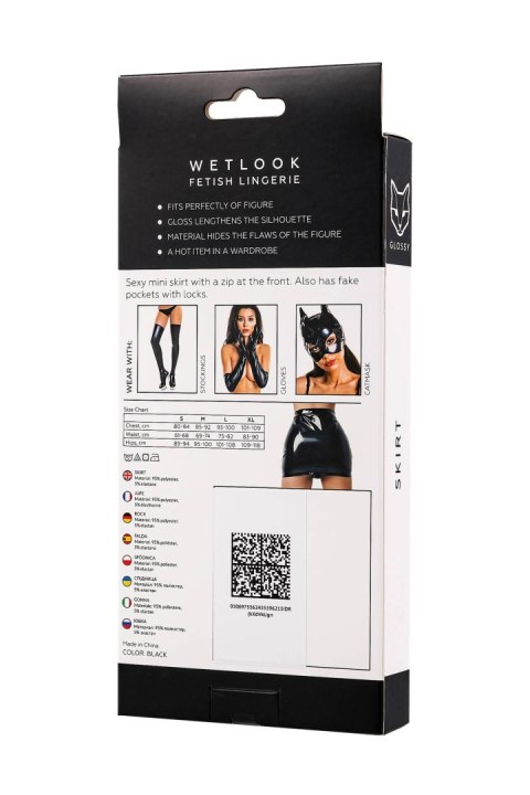 Glossy Billie, skirt, wetlook, black, XL GLOSSY - Boys of Toys Sp. z o.o. (dystrybutor)