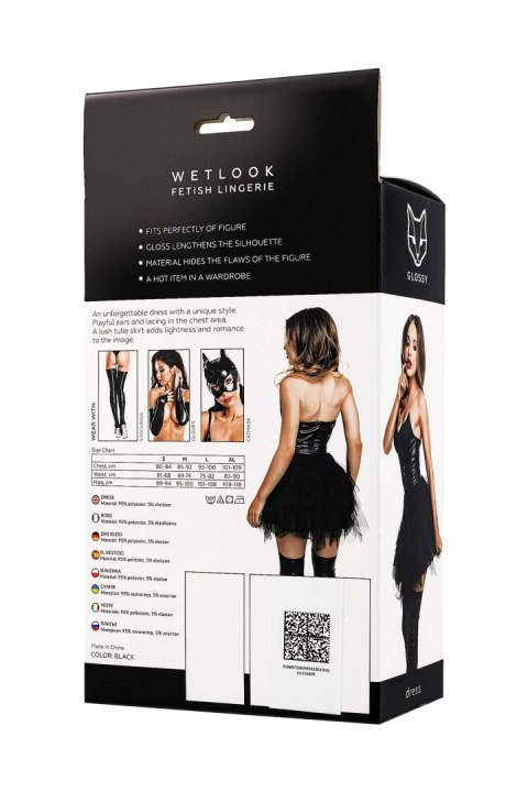 Glossy Elisia, dress, wetlook, black, L GLOSSY - Boys of Toys Sp. z o.o. (dystrybutor)