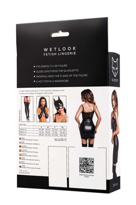 Glossy Nelly, dress, wetlook, black, L GLOSSY - Boys of Toys Sp. z o.o. (dystrybutor)