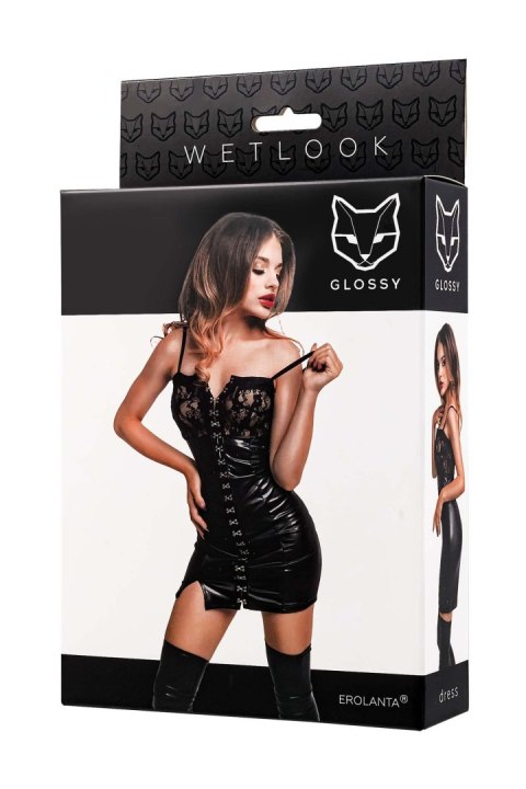Glossy Nelly, dress, wetlook, black, S GLOSSY - Boys of Toys Sp. z o.o. (dystrybutor)