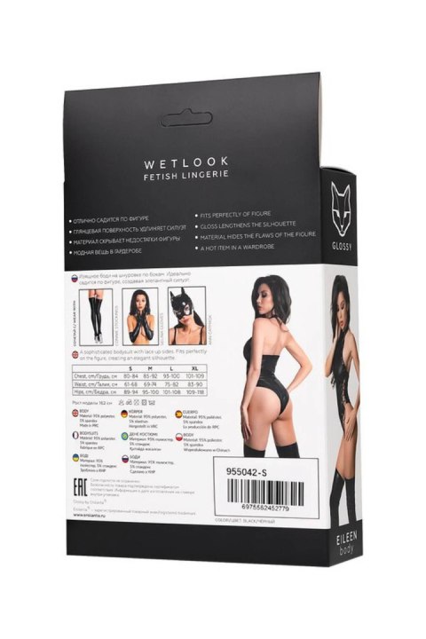 Wetlook body Eileen - black XL GLOSSY - Boys of Toys Sp. z o.o. (dystrybutor)