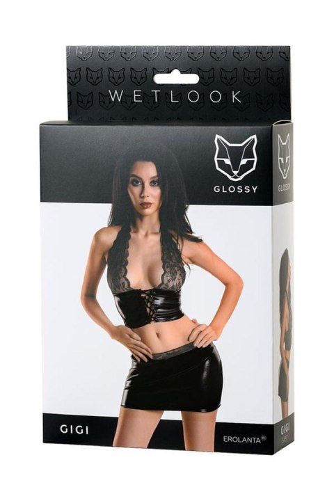 Wetlook shiny set GIGI - black L GLOSSY - Boys of Toys Sp. z o.o. (dystrybutor)