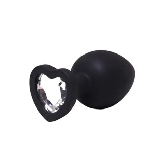 Black large heart-shaped butt plug with white crystal Fantasy - Boys of Toys Sp. z. o.o. (dystrybutor)
