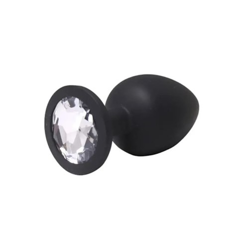 Black medium butt plug with white crystal Fantasy - Boys of Toys Sp. z. o.o. (dystrybutor)