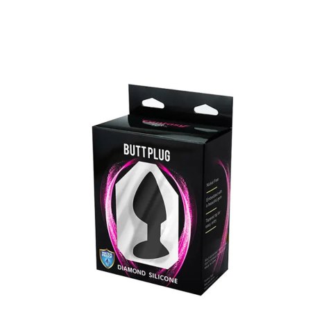 Black medium butt plug with white crystal Fantasy - Boys of Toys Sp. z. o.o. (dystrybutor)