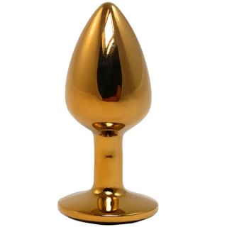 Gold Small Butt Plug with Black Diamond Fantasy - Boys of Toys Sp. z. o.o. (dystrybutor)
