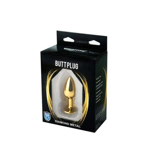 Gold Small Butt Plug with Black Diamond Fantasy - Boys of Toys Sp. z. o.o. (dystrybutor)