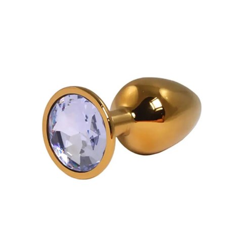 Gold Small Butt Plug with White Diamond Fantasy - Boys of Toys Sp. z. o.o. (dystrybutor)