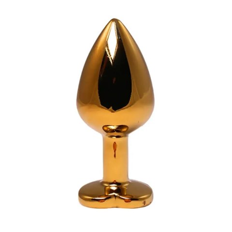 Gold medium heart-shaped butt plug with red crystal Fantasy - Boys of Toys Sp. z. o.o. (dystrybutor)