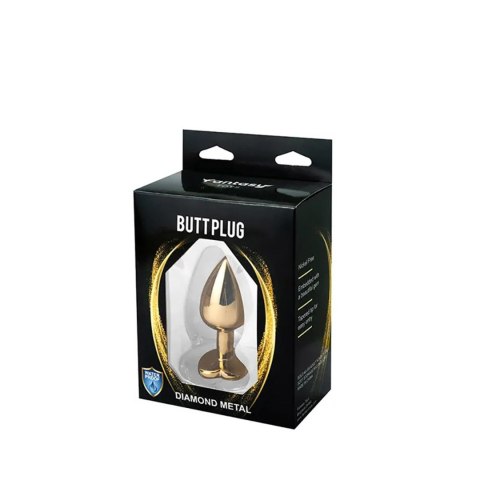 Gold medium heart-shaped butt plug with red crystal Fantasy - Boys of Toys Sp. z. o.o. (dystrybutor)