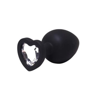 Medium black silicone anal plug with a heart and a diamond Fantasy - Boys of Toys Sp. z. o.o. (dystrybutor)