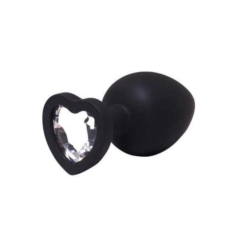 Medium black silicone anal plug with a heart and a diamond Fantasy - Boys of Toys Sp. z. o.o. (dystrybutor)