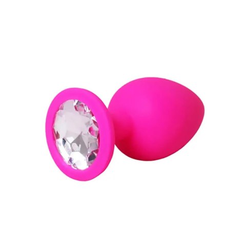 Pink medium butt plug with white crystal Fantasy - Boys of Toys Sp. z. o.o. (dystrybutor)